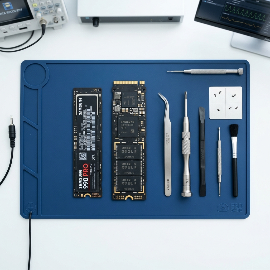 Abstract blue cover showing a photo backup guide before computer repair.